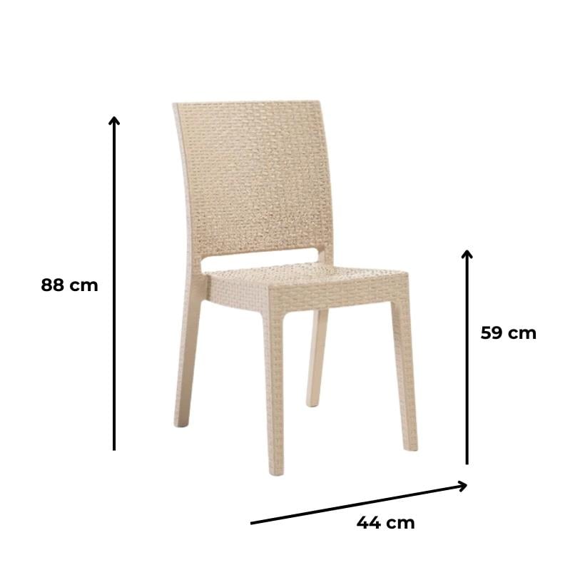 Novussi 90x150 Camlı Masa + 6 Adet Nice Koltuk Masa Takımı Cappucino