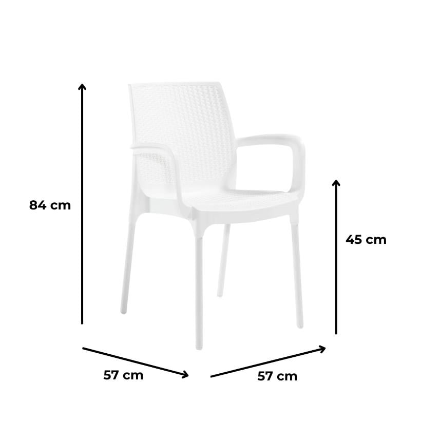Novussi 90x90 Camlı Masa +4 Adet Sunset Koltuk Masa Takımı Beyaz