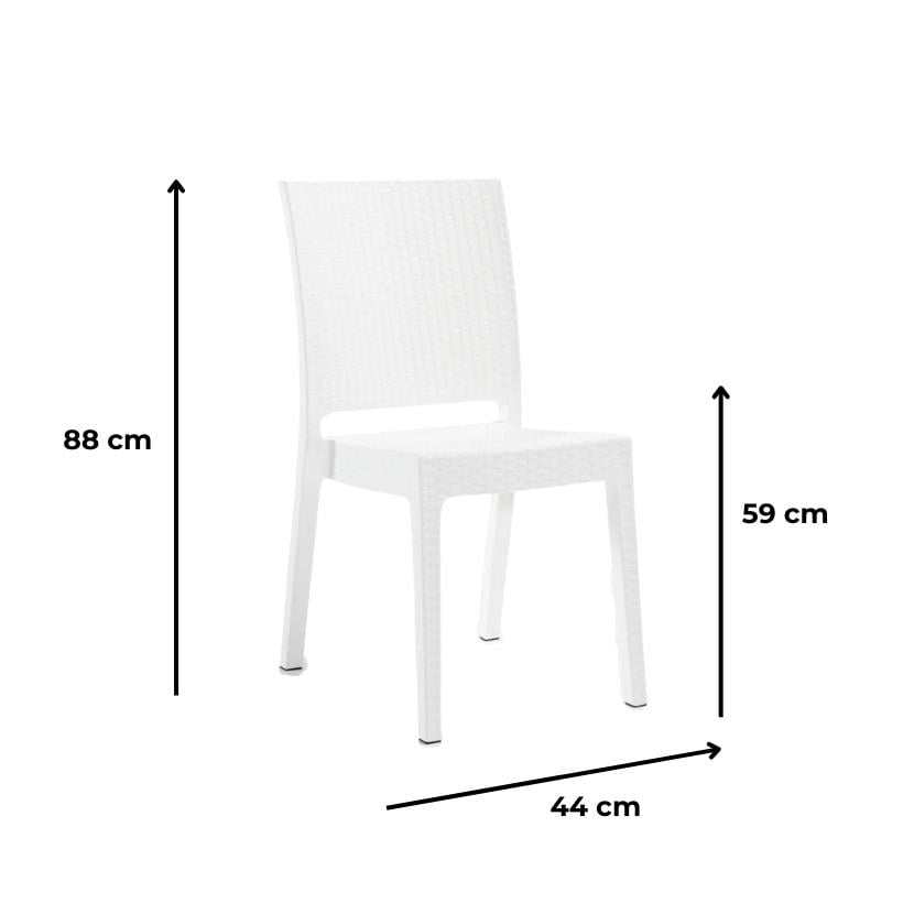 Novussi 90x90 Camsız Masa +4 Adet Nice Koltuk Masa Takımı Beyaz