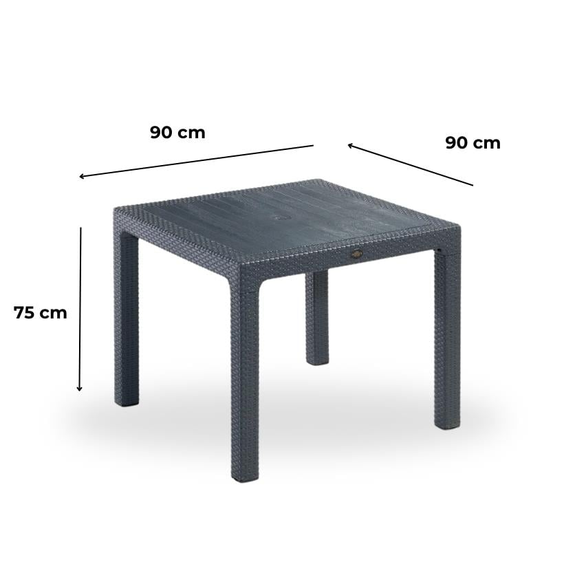 Novussi 90x90 Camsız Masa +4 Adet Nice Koltuk Masa Takımı Antrasit
