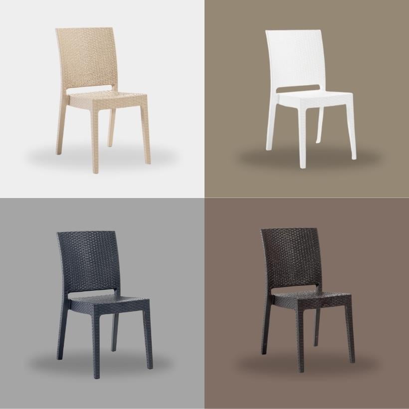 Novussi 90x90 Camsız Masa +4 Adet Nice Koltuk Masa Takımı Antrasit