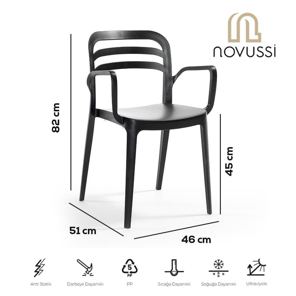 Novussi Carmen Bahçe-Balkon Set 80x80 Masa + 4 Adet Aspendos Koltuk