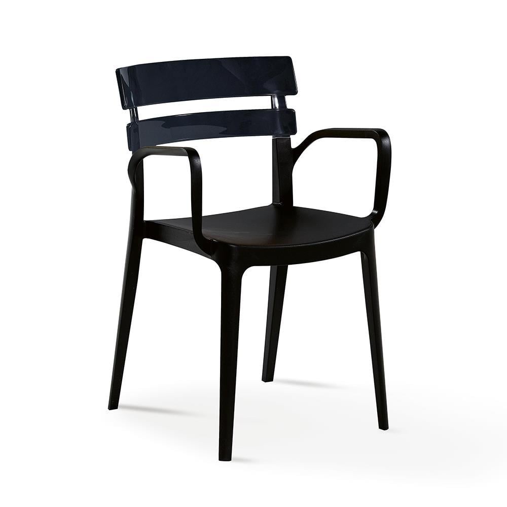 Novussi Carmen Bahçe-Balkon Set 80x80 Masa + 4 Adet Bermuda Siyah Ayaklı Sandalye