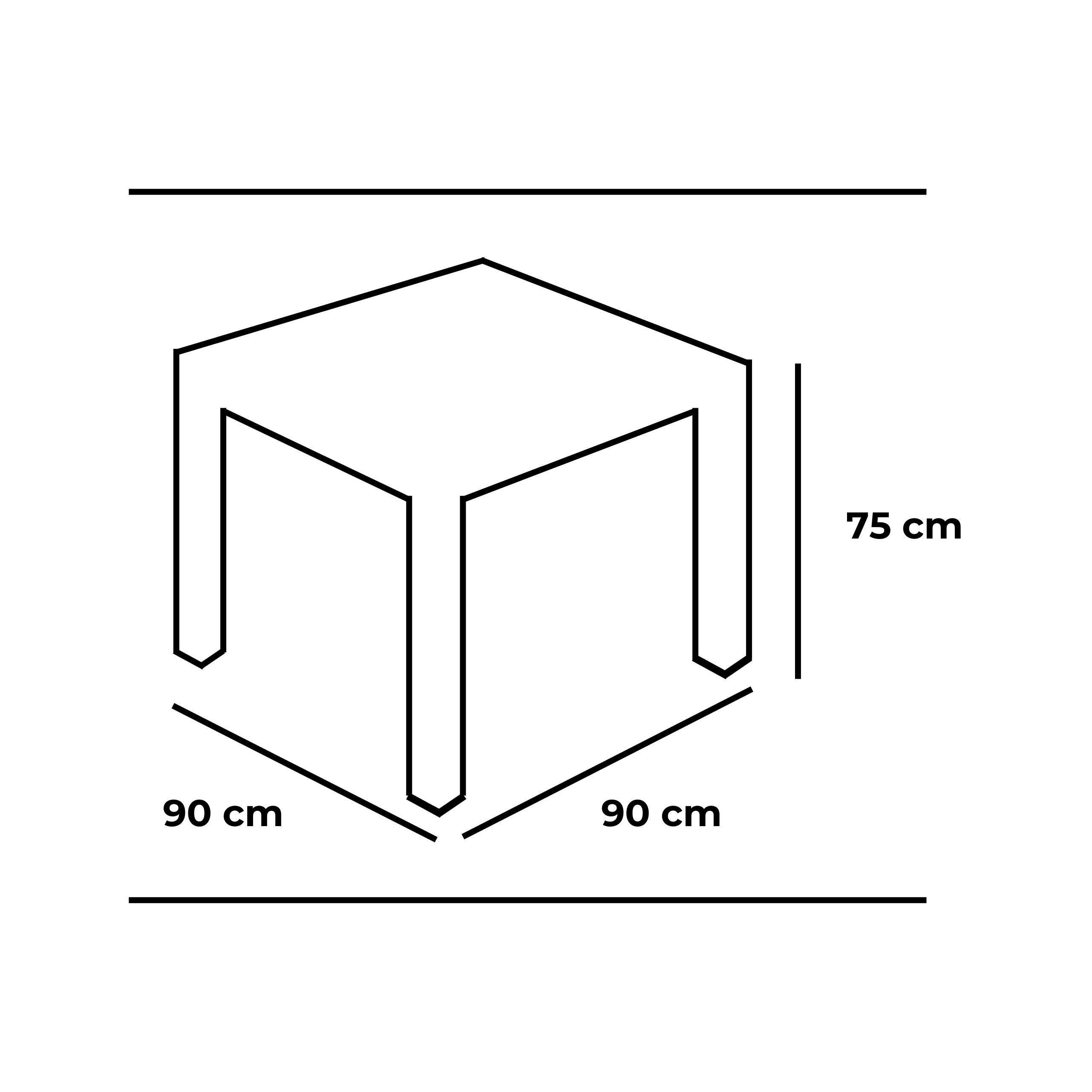 Novussi R001 Rattan Camsız Masa 90x90cm Cappucino