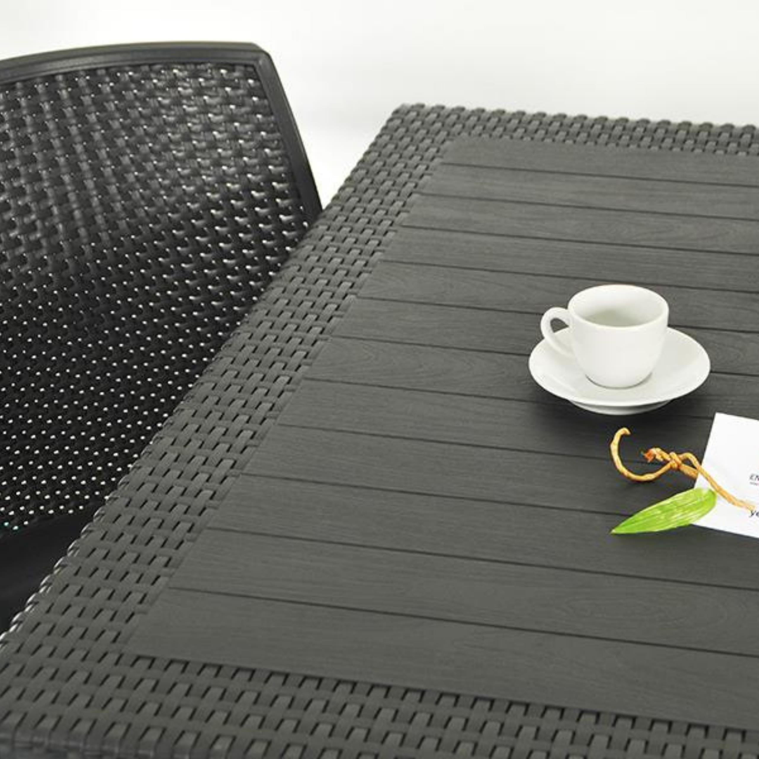 Novussi R002 Rattan Camsız Masa 90x150cm Cappucino