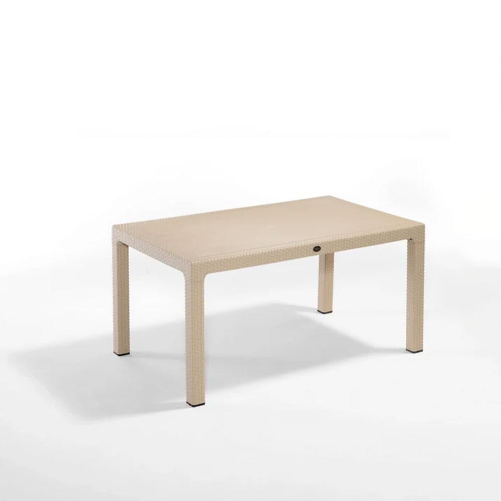 Novussi R002 Rattan Camsız Masa 90x150cm Cappucino