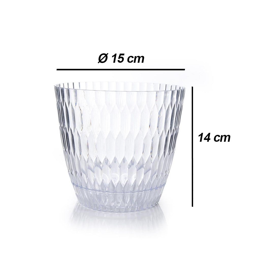 Şenyayla 5439 Şeffaf Brezza Desenli Saksı No:2 1,5 Litre