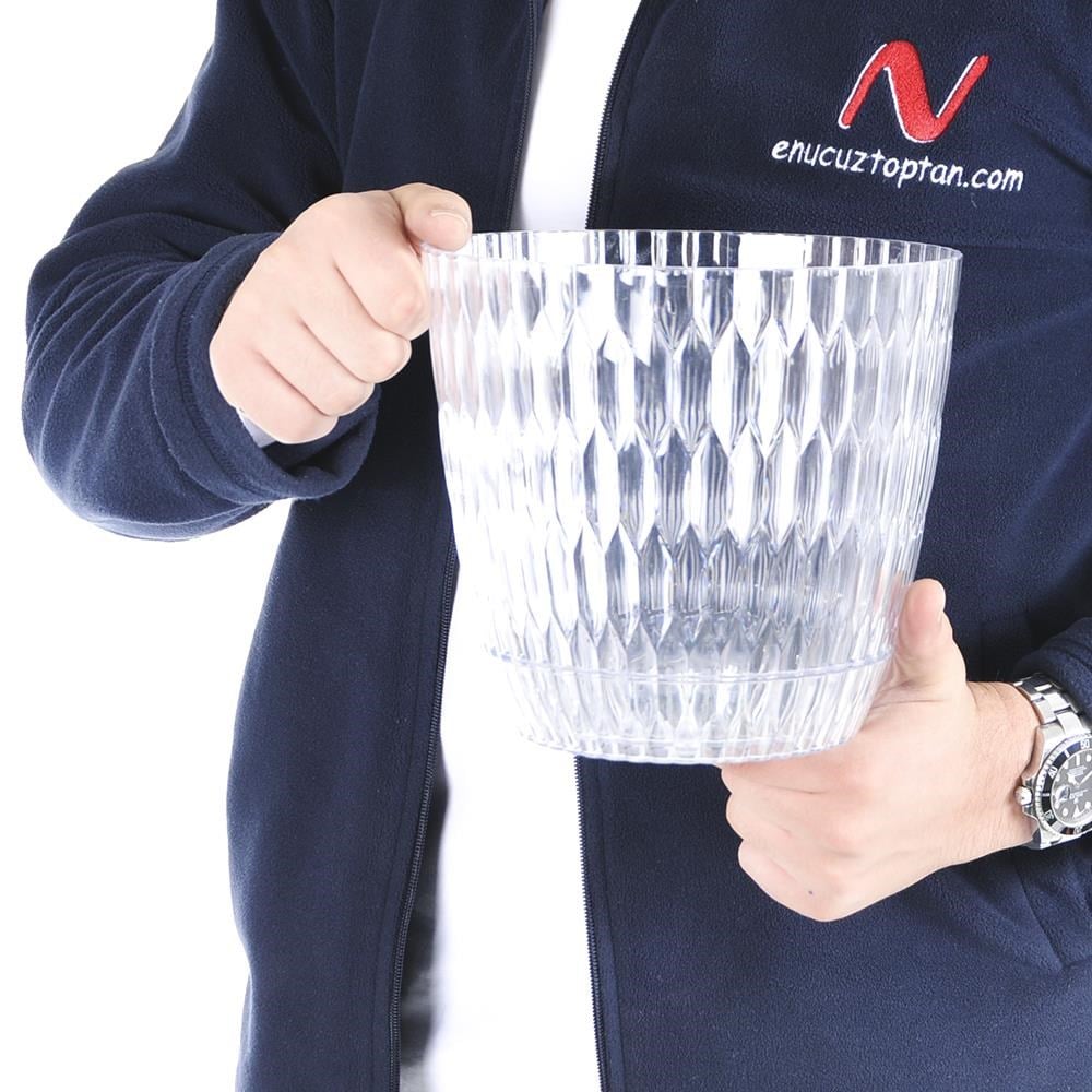 Şenyayla 5440 Şeffaf Brezza Desenli Saksı No:3 3 Litre