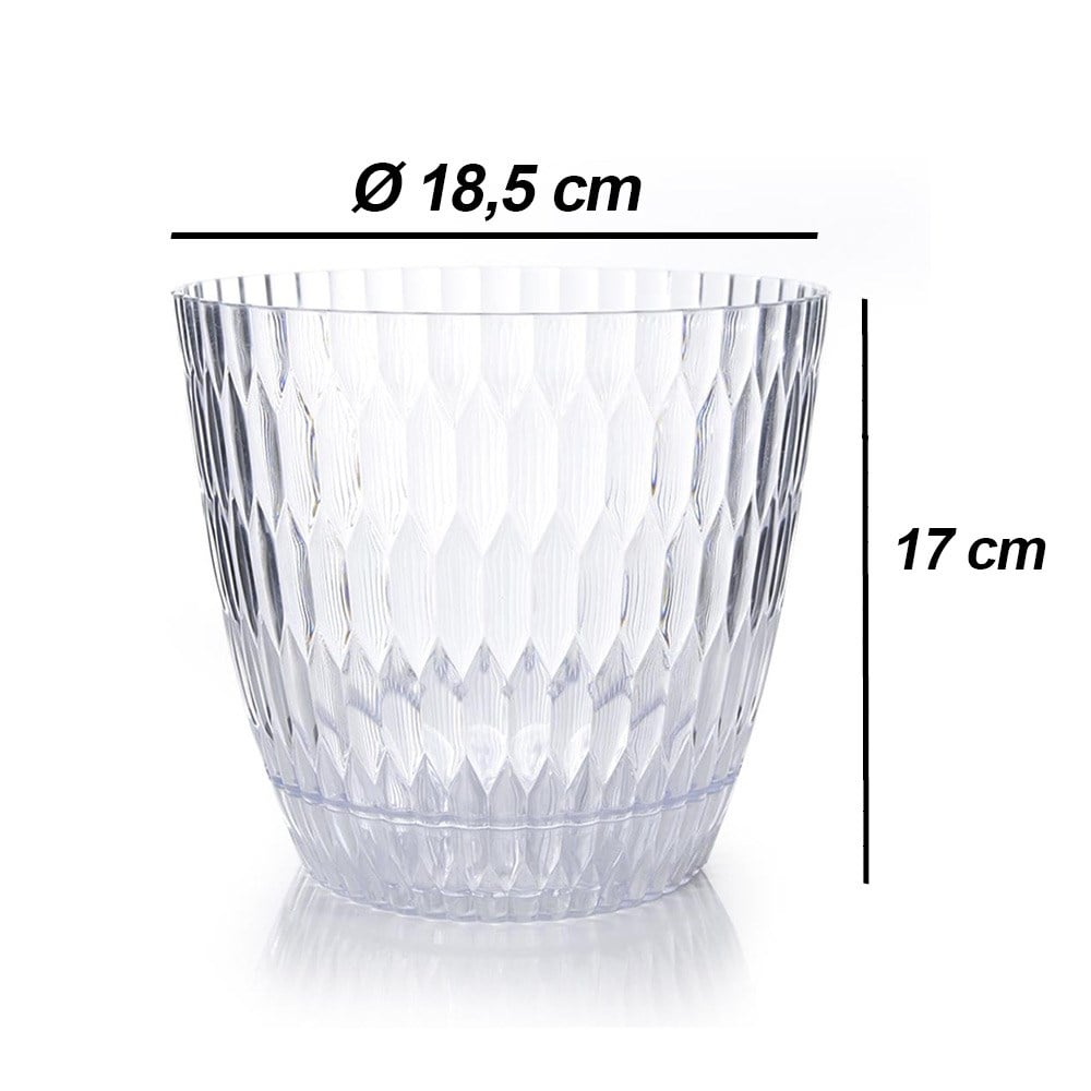 Şenyayla 5440 Şeffaf Brezza Desenli Saksı No:3 3 Litre