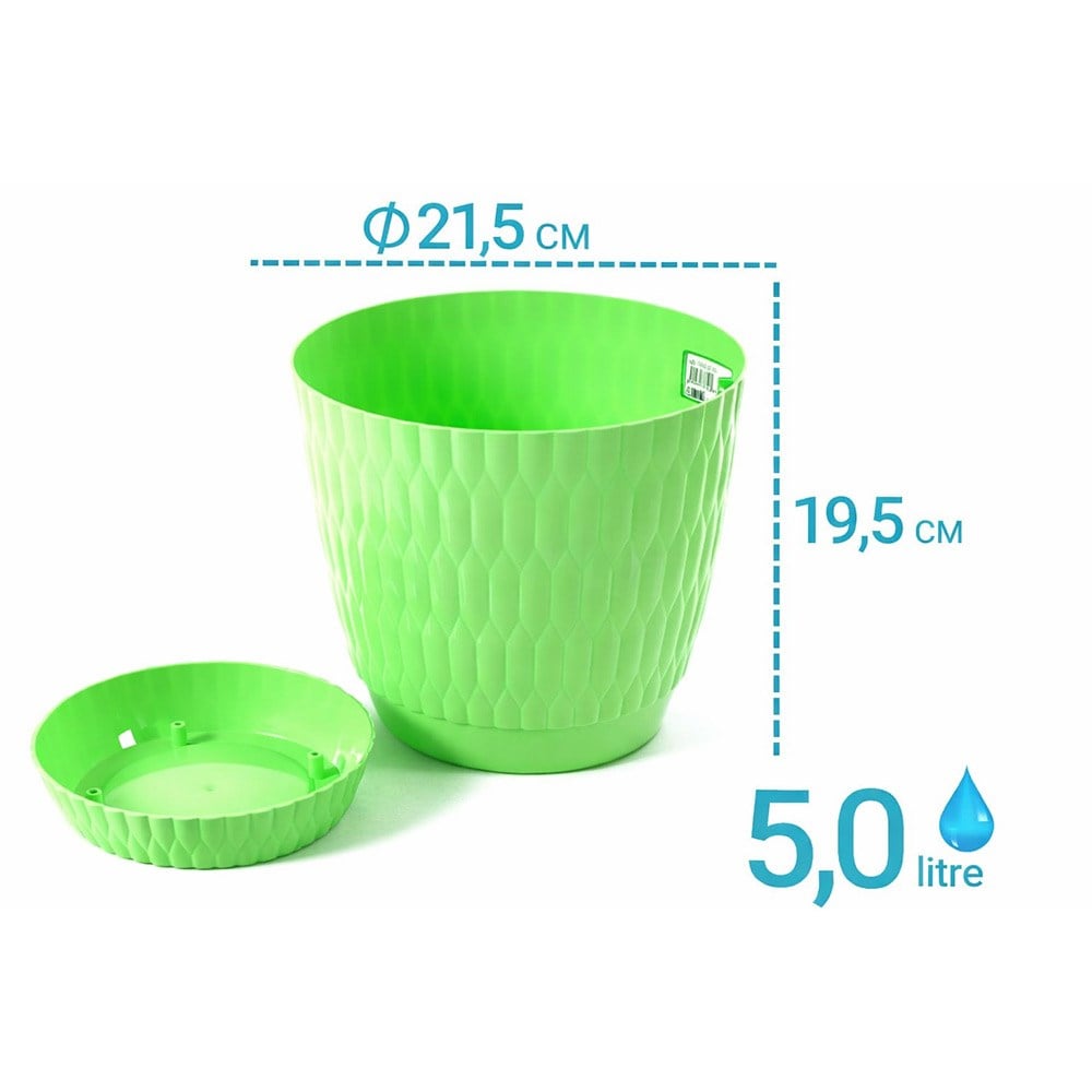 Şenyayla 5444 Desenli Dekoratif Çiçek ve Bitki Saksısı No:4 - 5 Litre