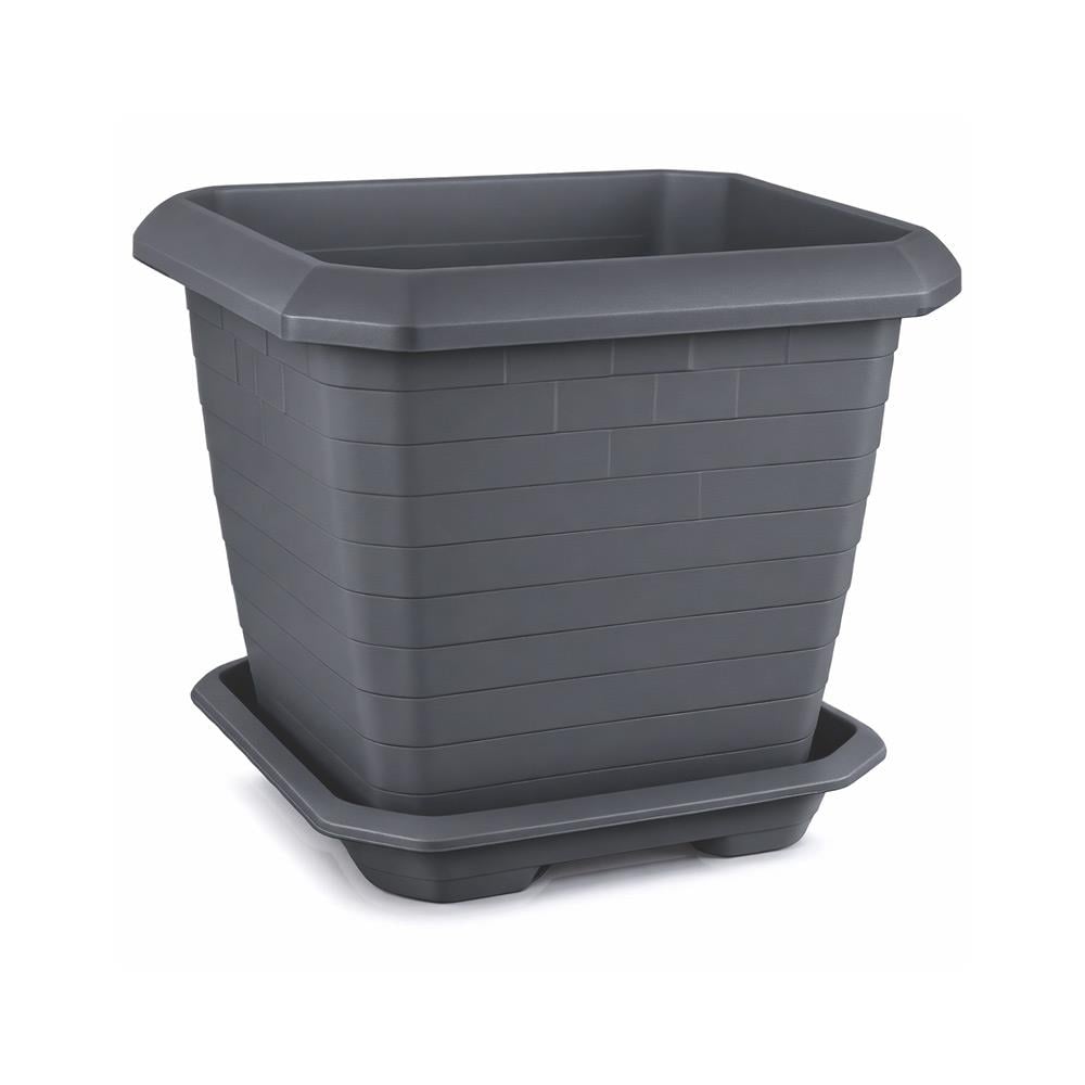 Serinova HK03 Hisar Kare Tabaklı Saksı  25.5 Litre