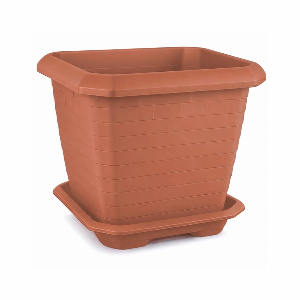 Serinova HK03 Hisar Kare Tabaklı Saksı  25.5 Litre