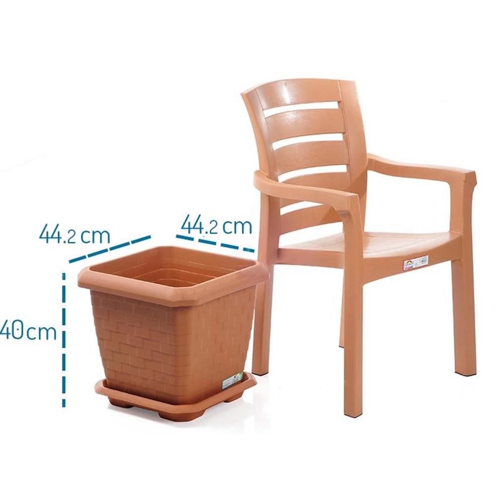 Serinova HK04 Hisar Kare Tabaklı Saksı 44 Litre