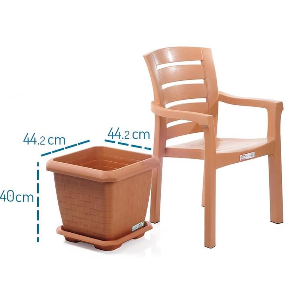 Serinova HK04 Hisar Kare Tabaklı Saksı 44 Litre