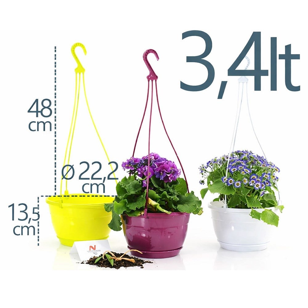 Serinova SM02 Askılı Safir Makrome Saksı 3.4 Litre