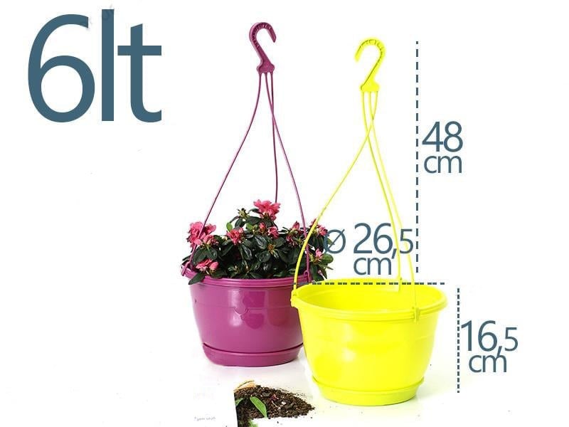 Serinova SM03 Askılı Safir Makrome Saksı 6 Litre