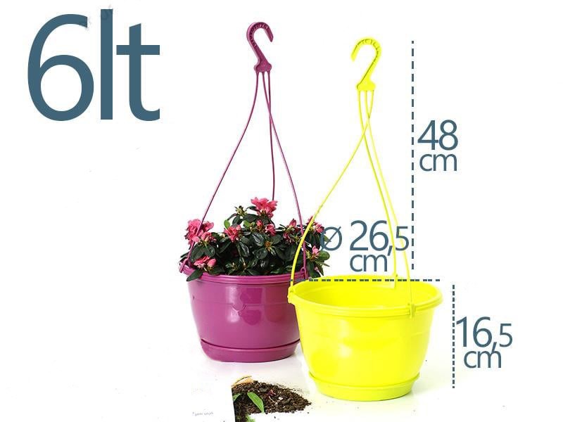 Serinova SM03 Askılı Safir Makrome Saksı 6 Litre