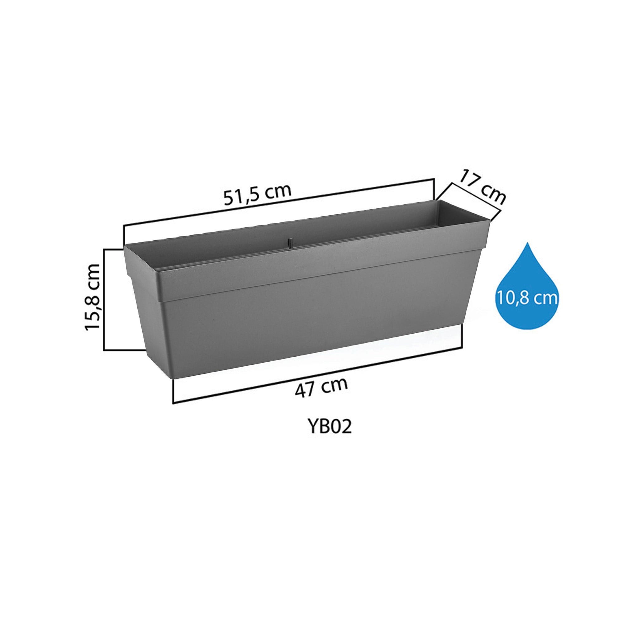 Serinova YB02 Villa Askılı Yalı Balkon Saksı 10.8 Litre