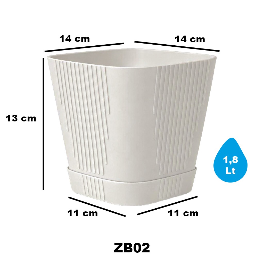 Serinova ZB02 Tabaklı Zambak Saksı 1,8 lt