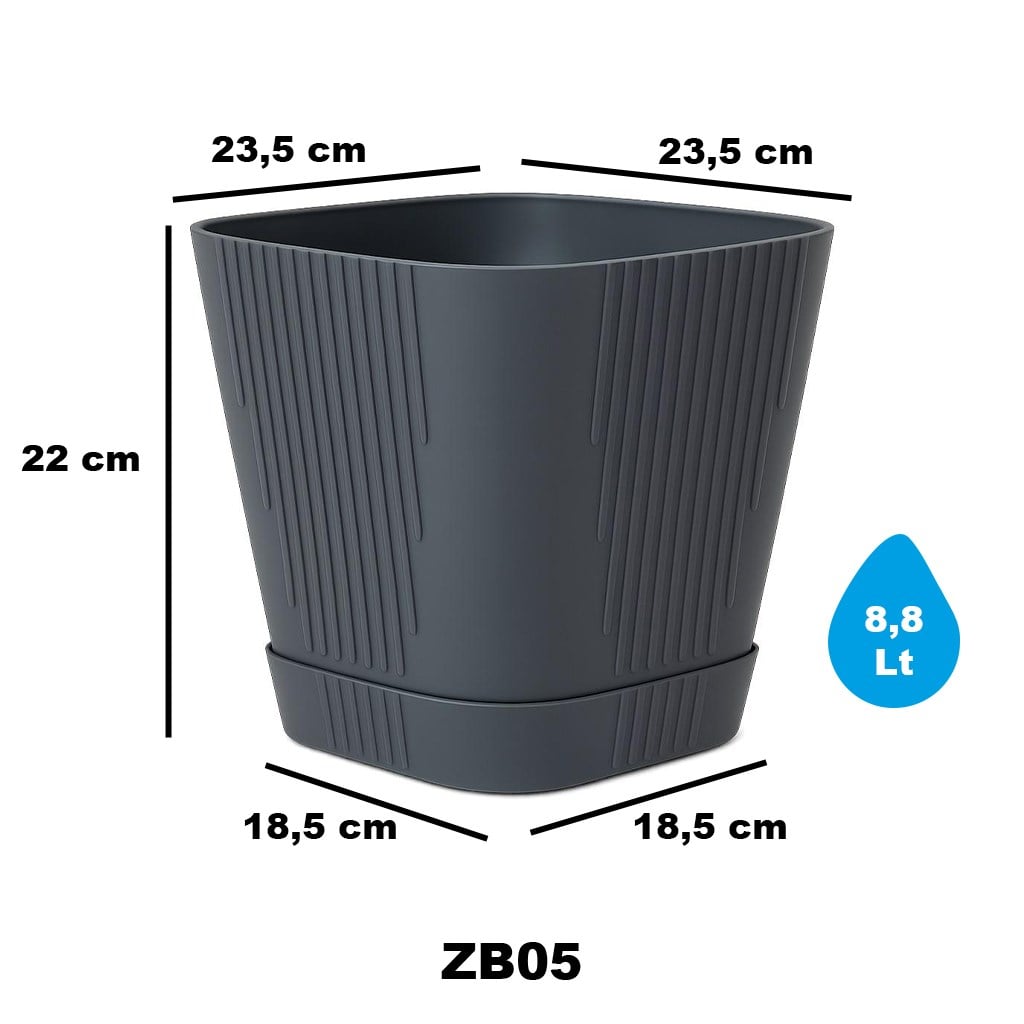 Serinova ZB05 Tabaklı Zambak Saksı 8,8 lt