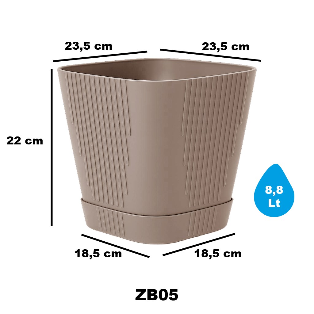 Serinova ZB05 Tabaklı Zambak Saksı 8,8 lt