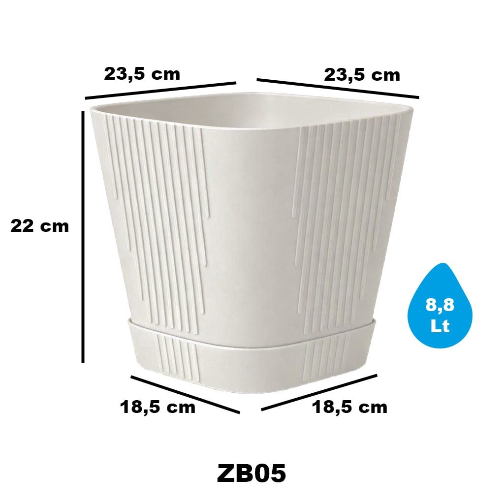 Serinova ZB05 Tabaklı Zambak Saksı 8,8 lt