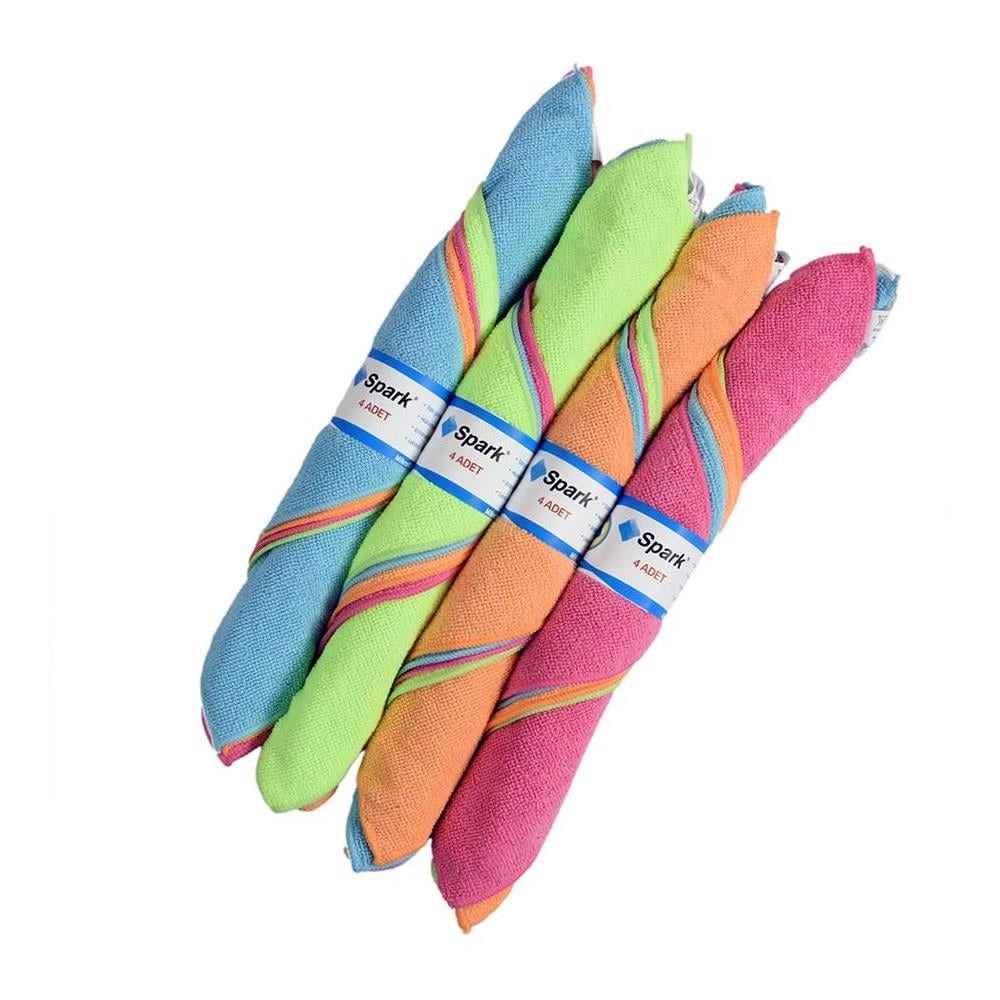 Spark M3330 Mikrofiber Genel Temizlik Bezi 4'lü Set 32x32cm