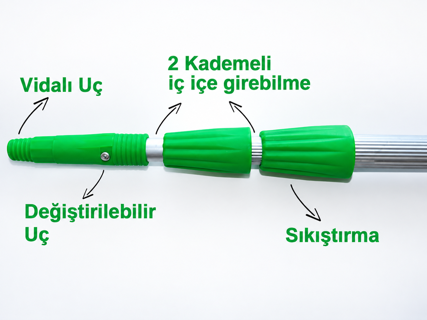 Teleskopik/Uzatmalı Alüminyum Sap 6 Metre