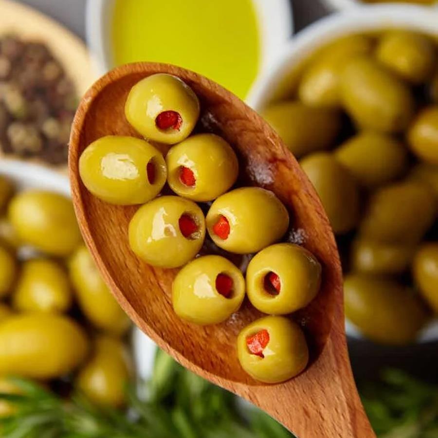 The Mill Biber Dolgulu Yeşil Zeytin 350 gr Cam Kavanoz