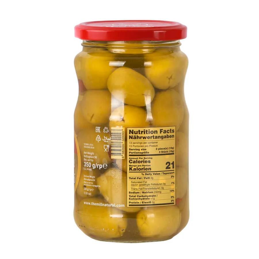 The Mill Biber Dolgulu Yeşil Zeytin 350 gr Cam Kavanoz