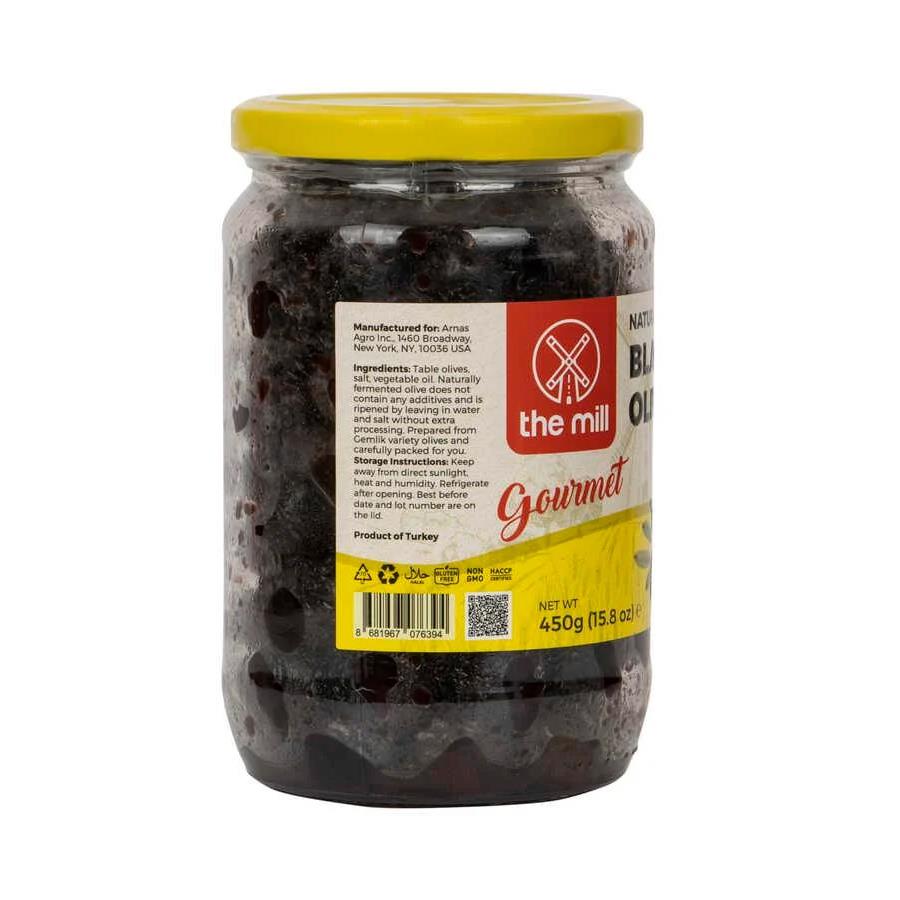 The Mill Gurme Doğal Fermente Siyah Zeytin 450 gr Cam Kavanoz 