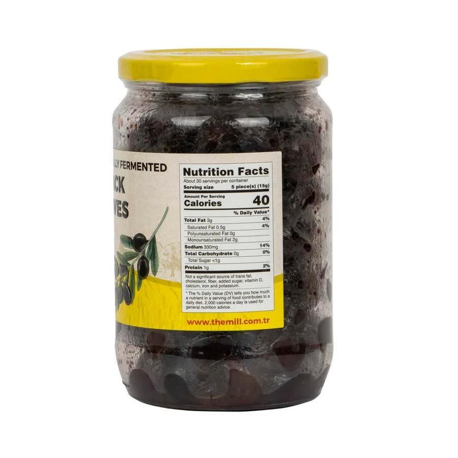 The Mill Gurme Doğal Fermente Siyah Zeytin 450 gr Cam Kavanoz 