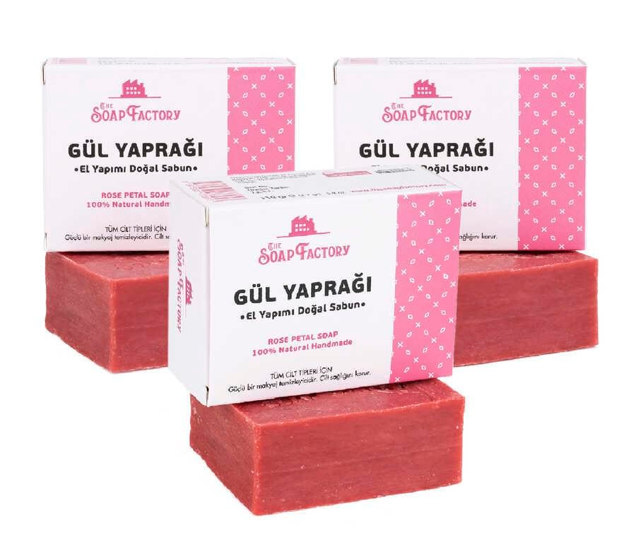 The Soap Factory Klasik Seri El Yapımı Gül Yaprağı Sabunu 110 g x 3 Adet (Toplam 330 g)