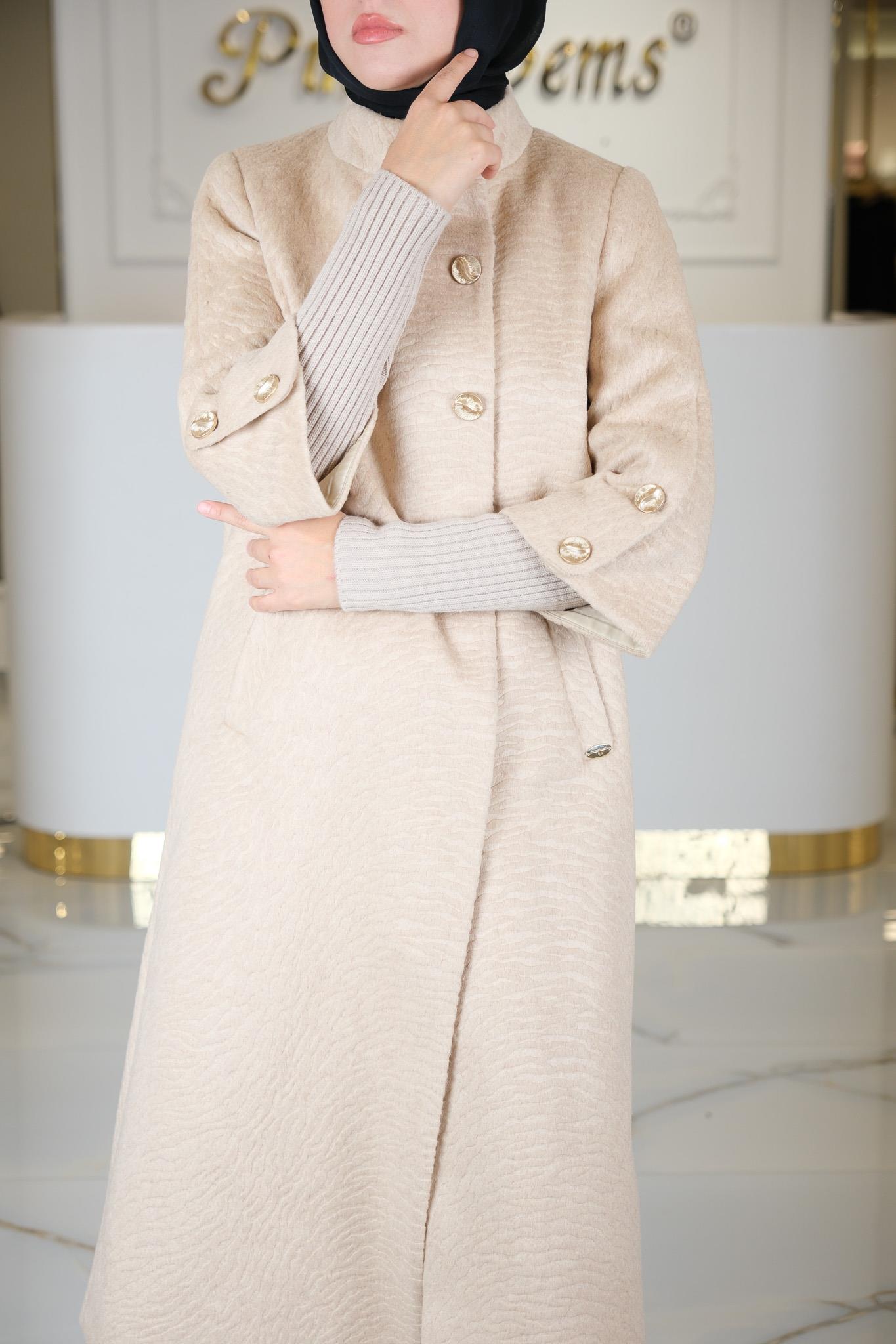 DESENLİ ANGORA KABAN BEJ