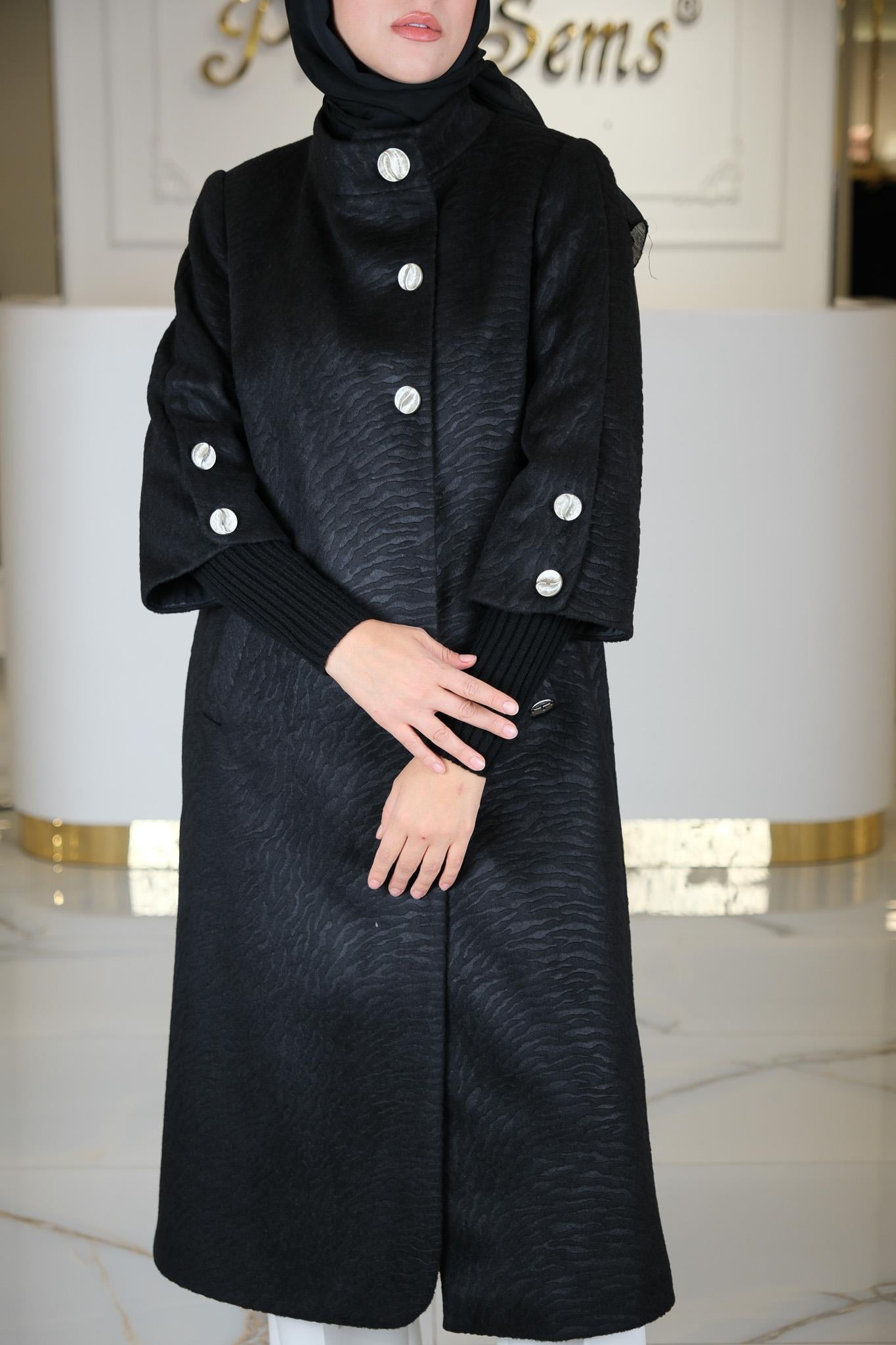 DESENLİ ANGORA KABAN SIYAH