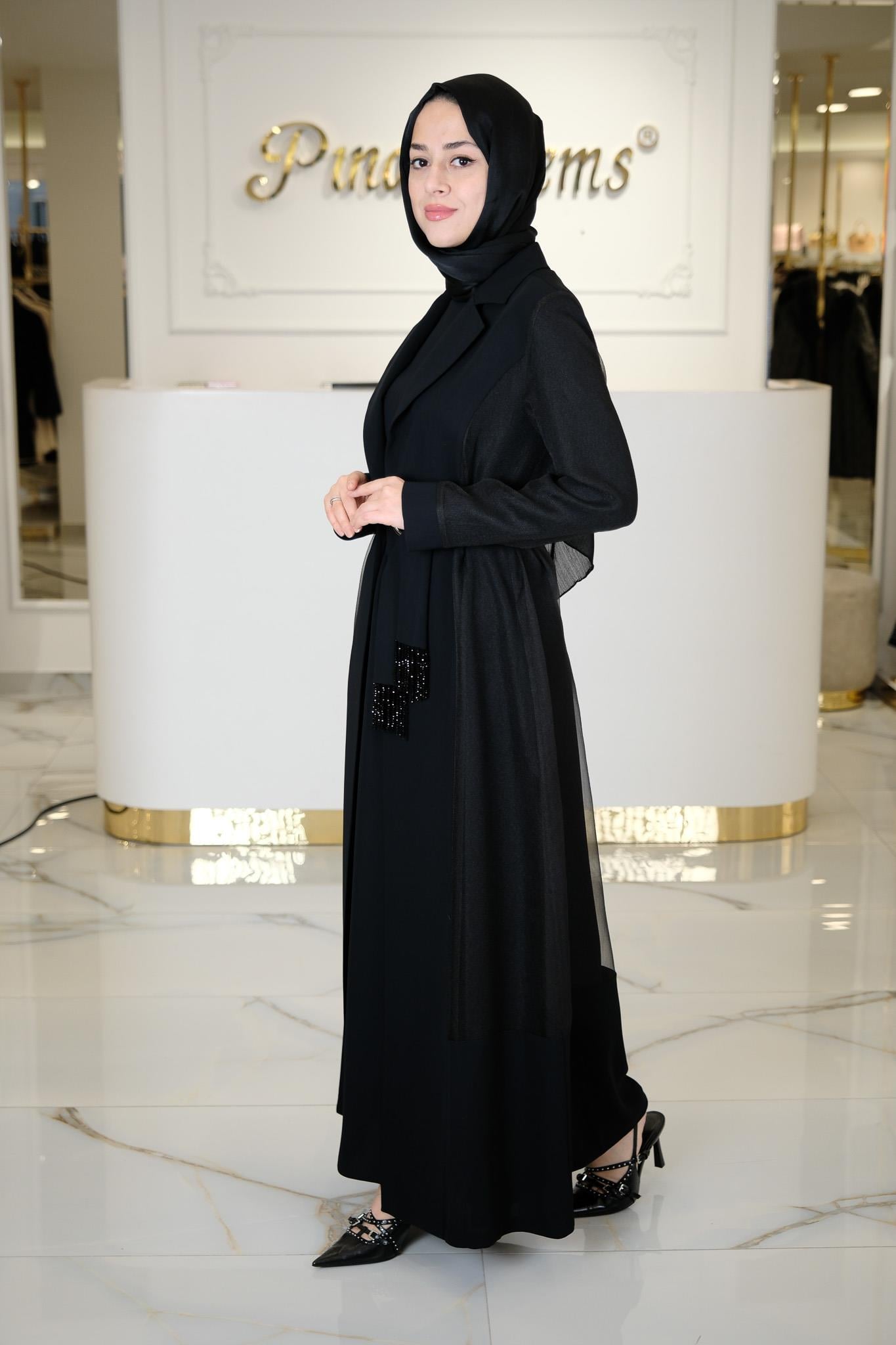 KREP ORGANİZE ABAYA SIYAH