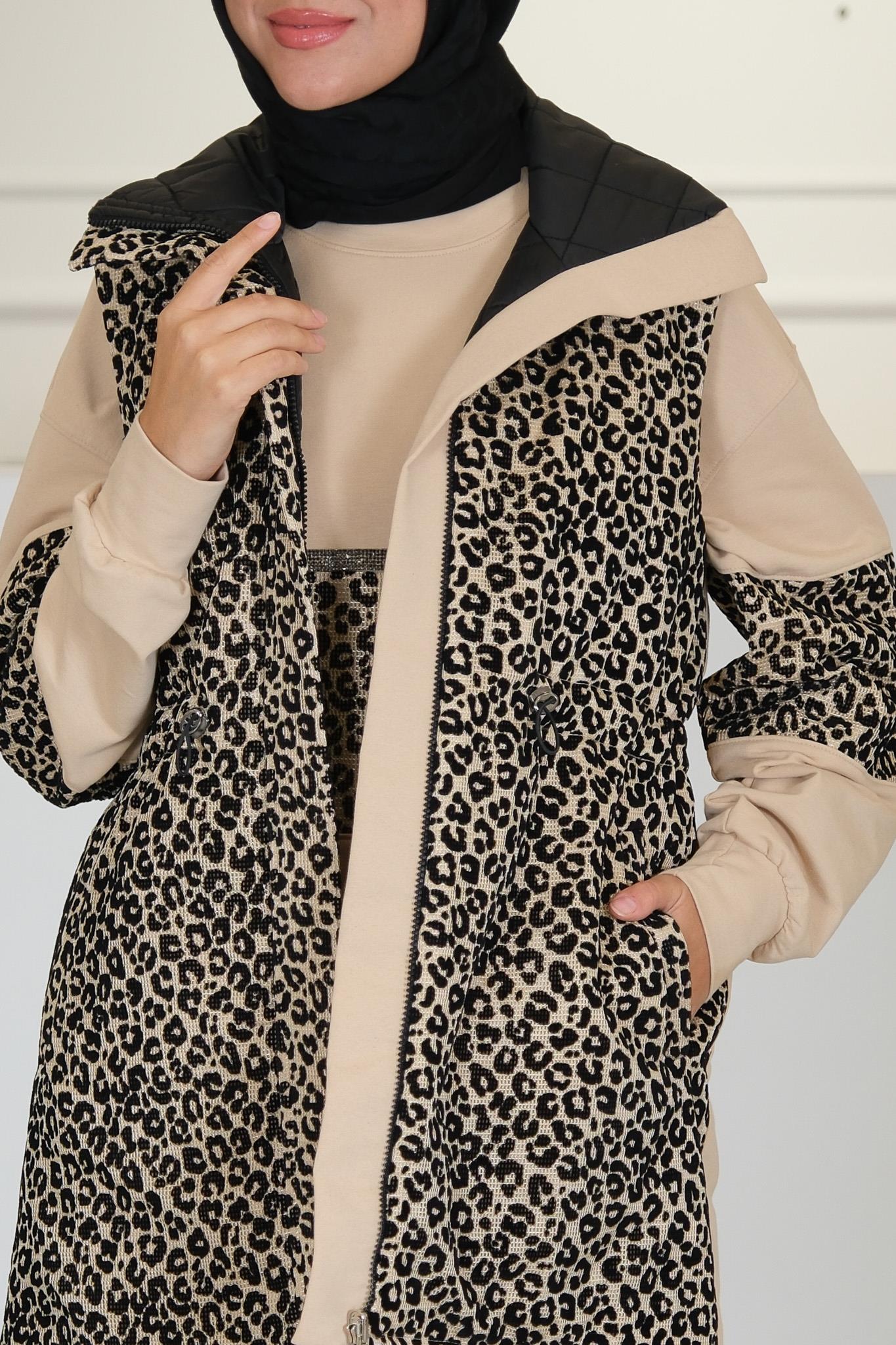 LEOPAR BASKILI YELEK 