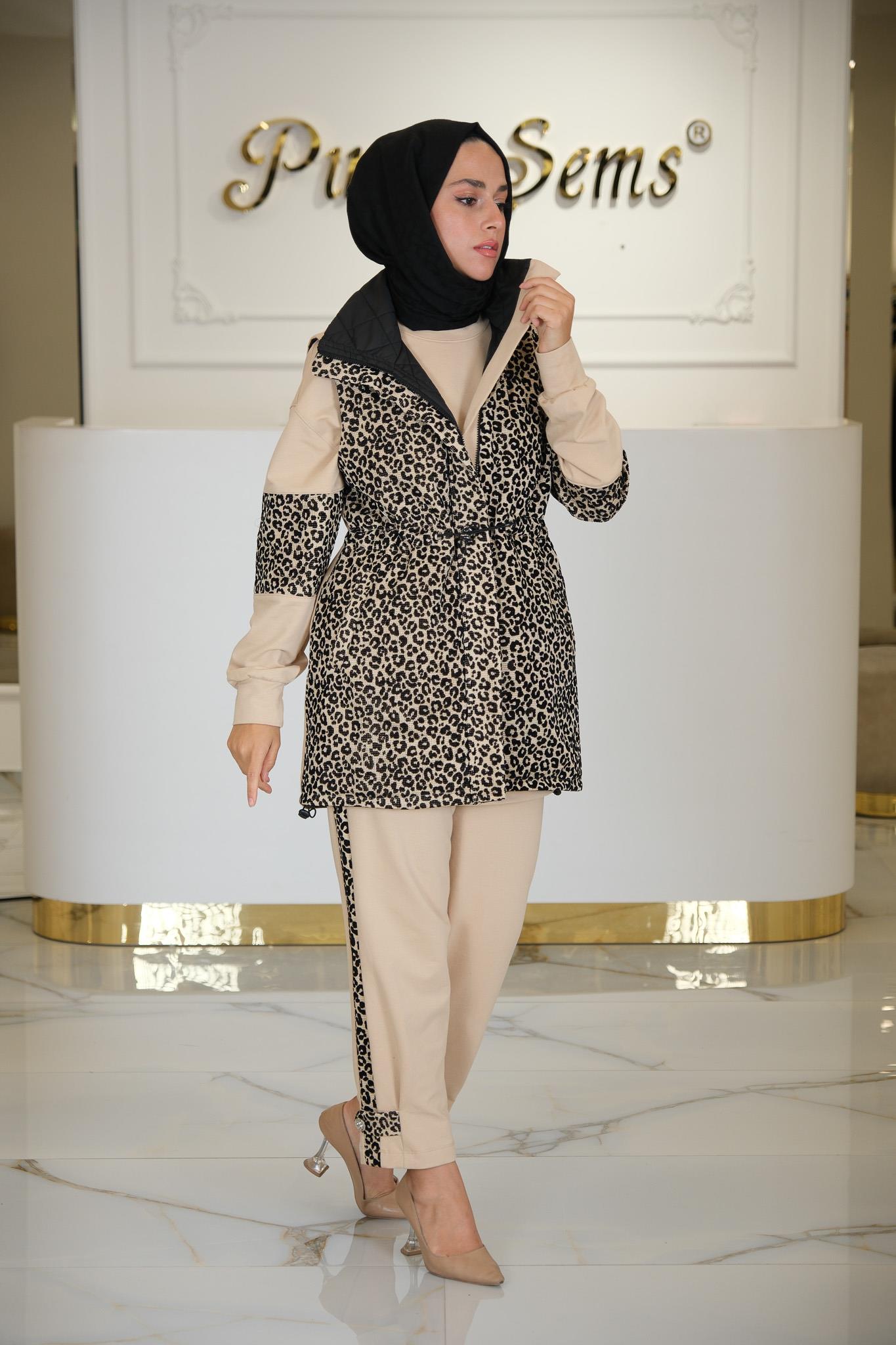 LEOPAR BASKILI YELEK 