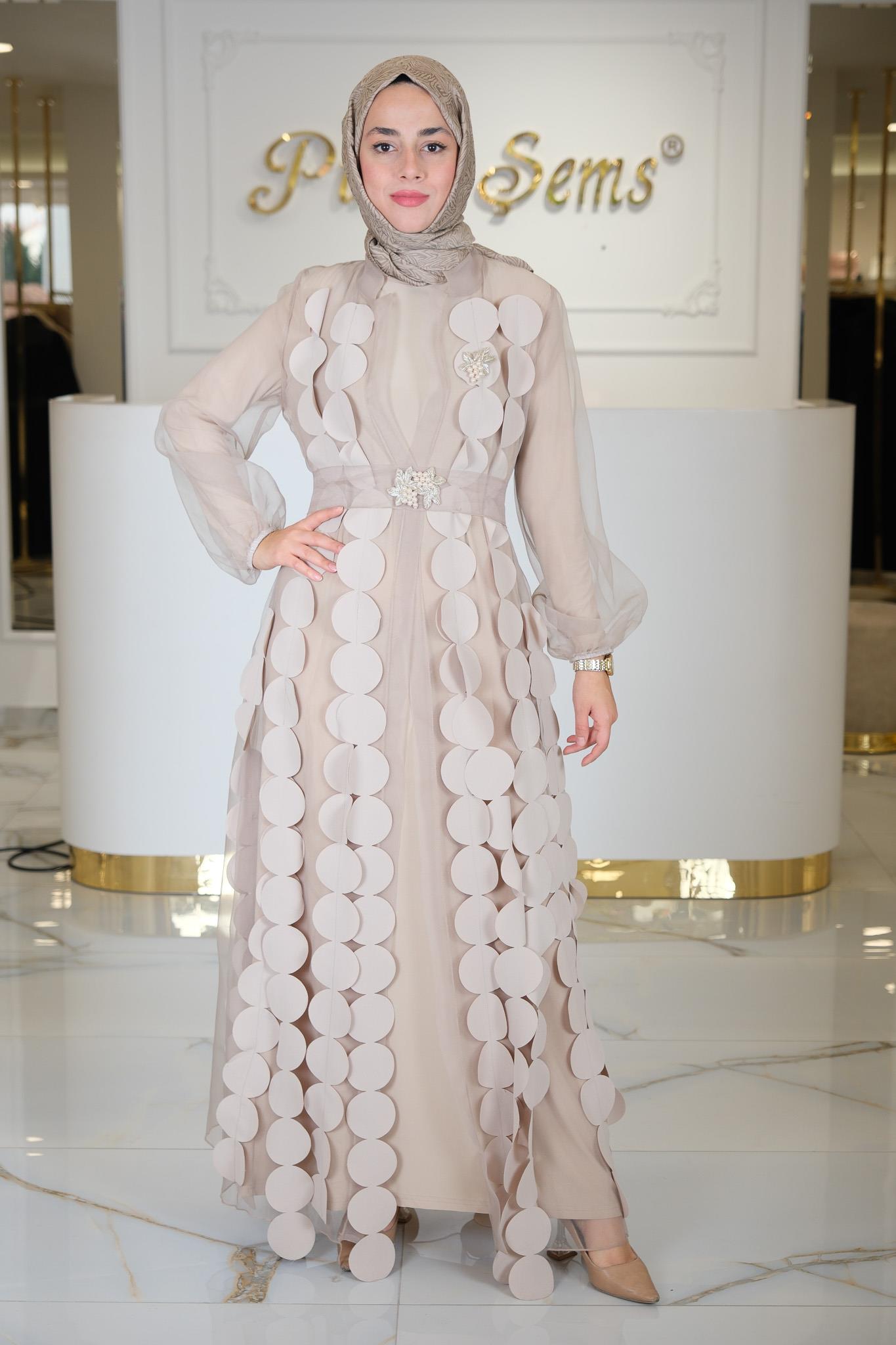 ORGANİZE ABAYA BEJ
