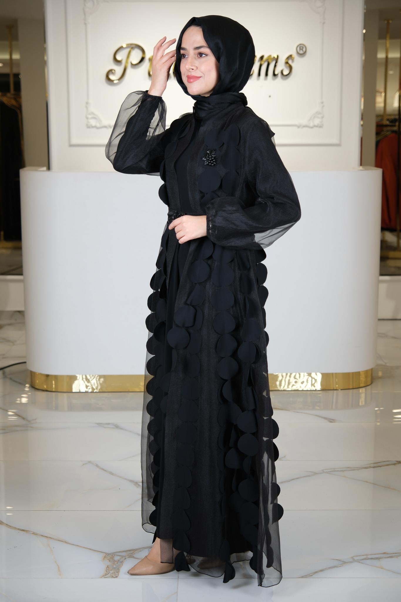 ORGANİZE ABAYA SİYAH