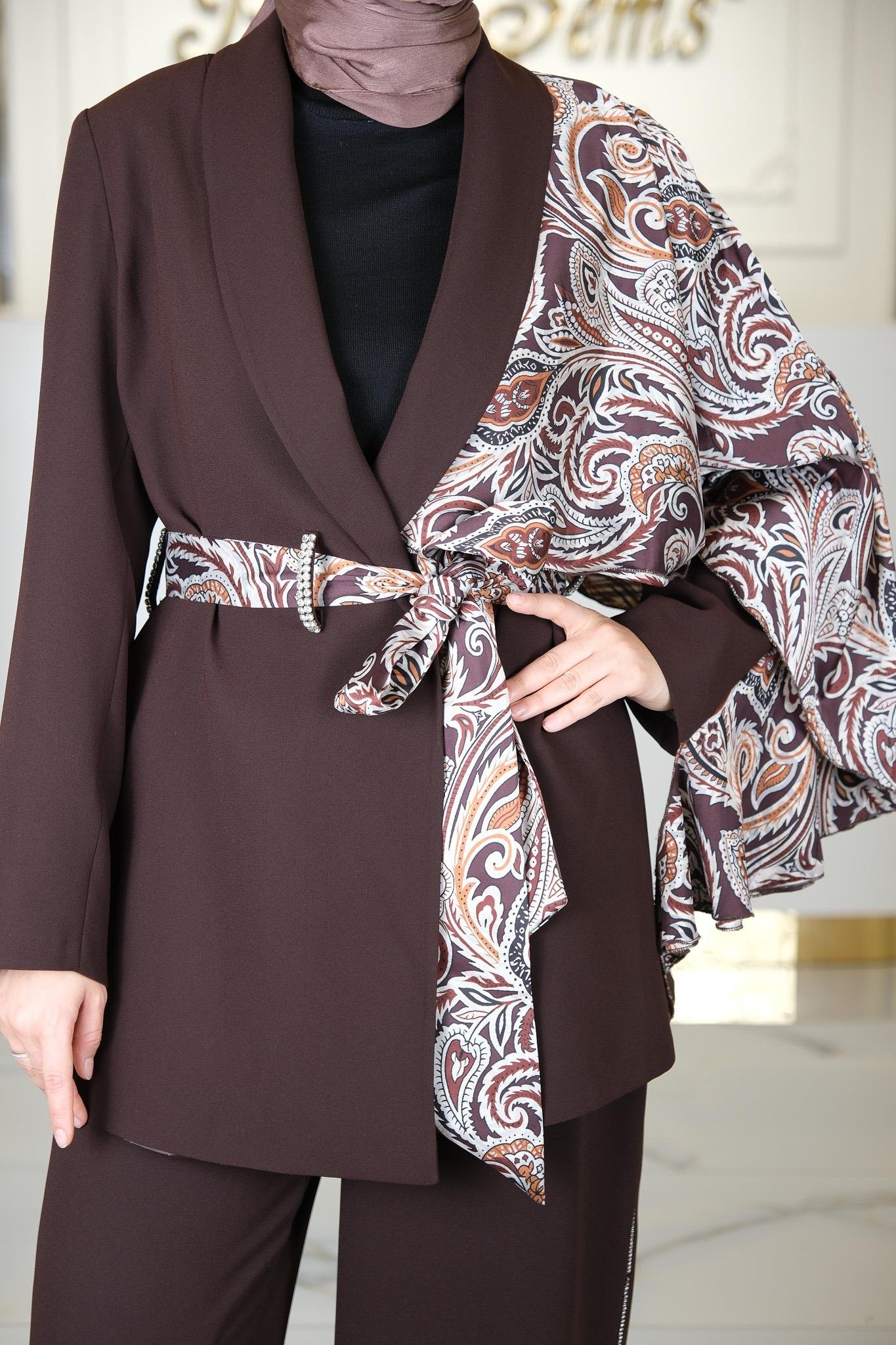 PANTOLONLU 2'Lİ TAKIM KAHVE