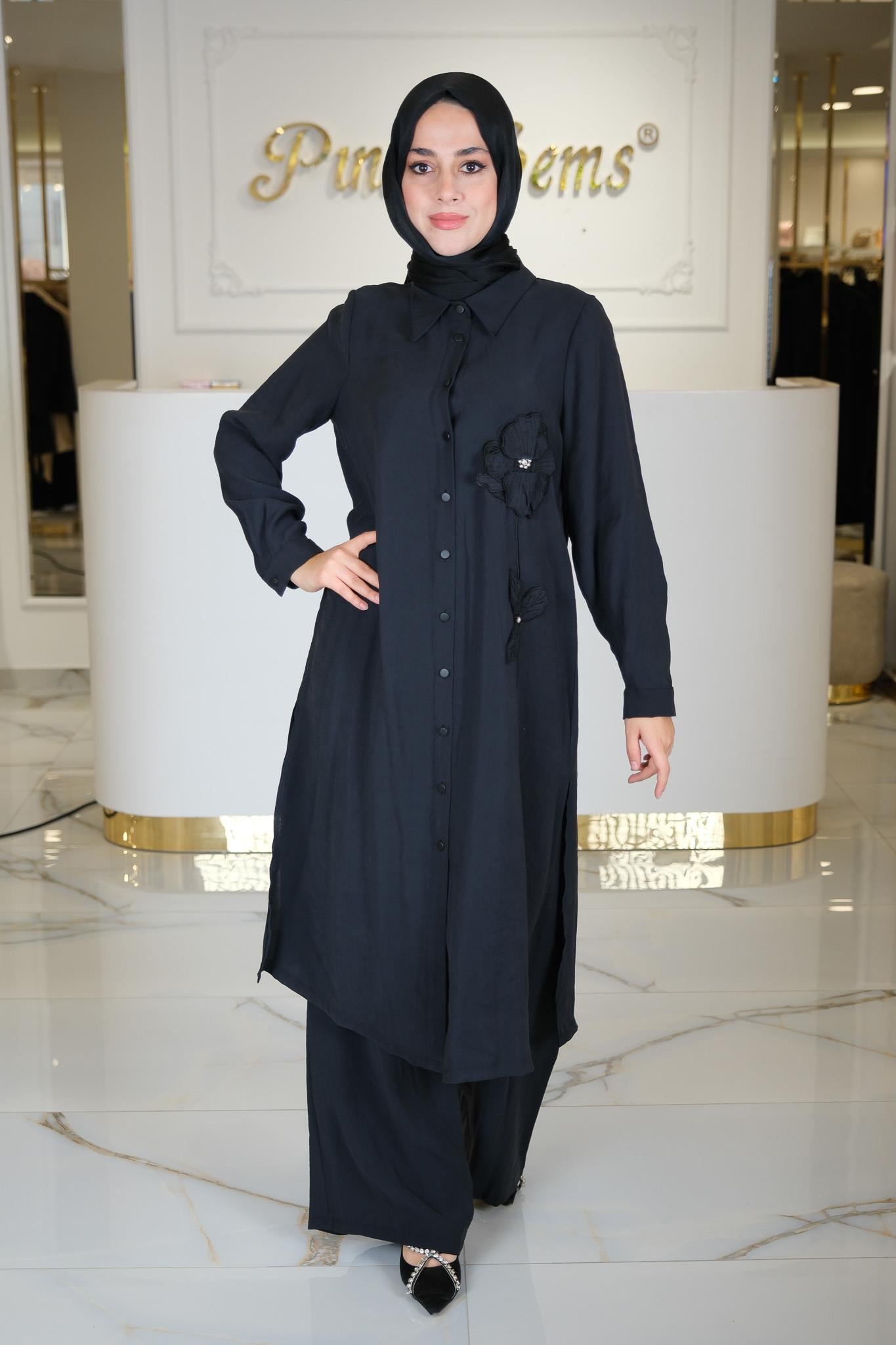 PANTOLONLU 2'Lİ TAKIM SIYAH