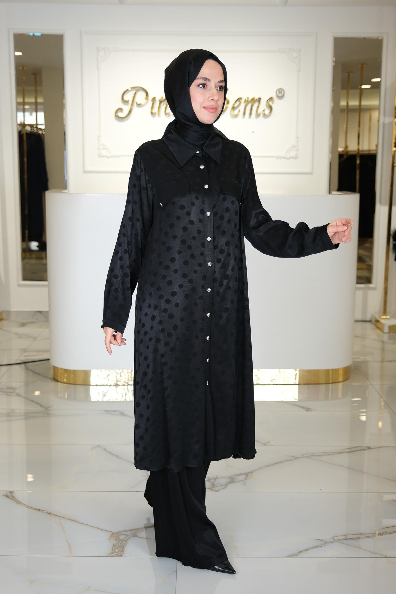 PANTOLONLU İKİLİ TAKIM SİYAH