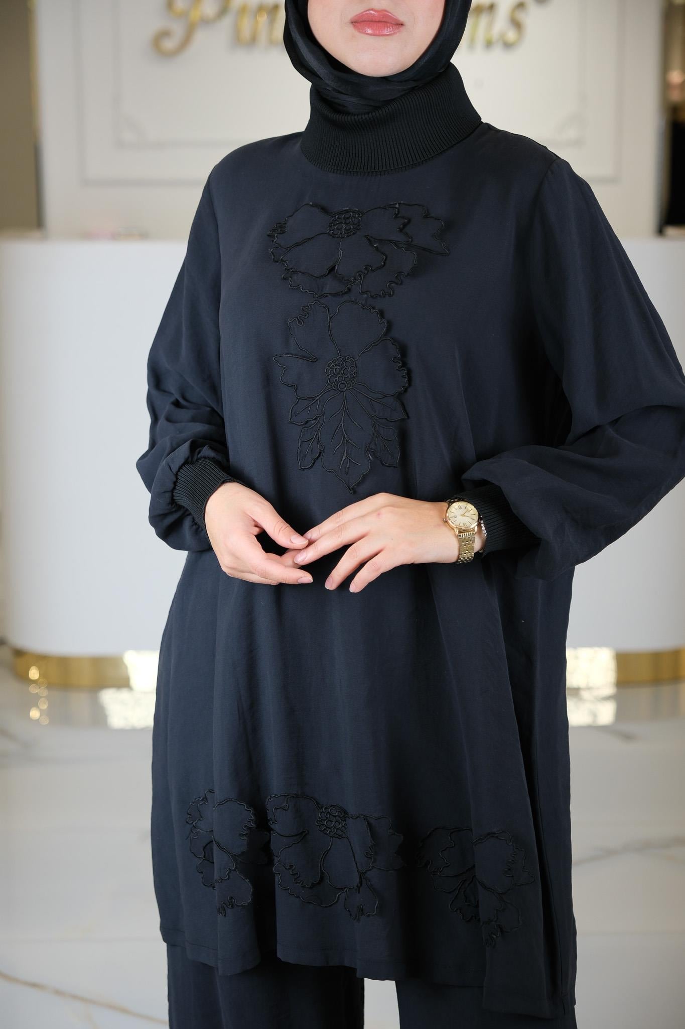 PANTOLONLU İKİLİ TAKIM SIYAH