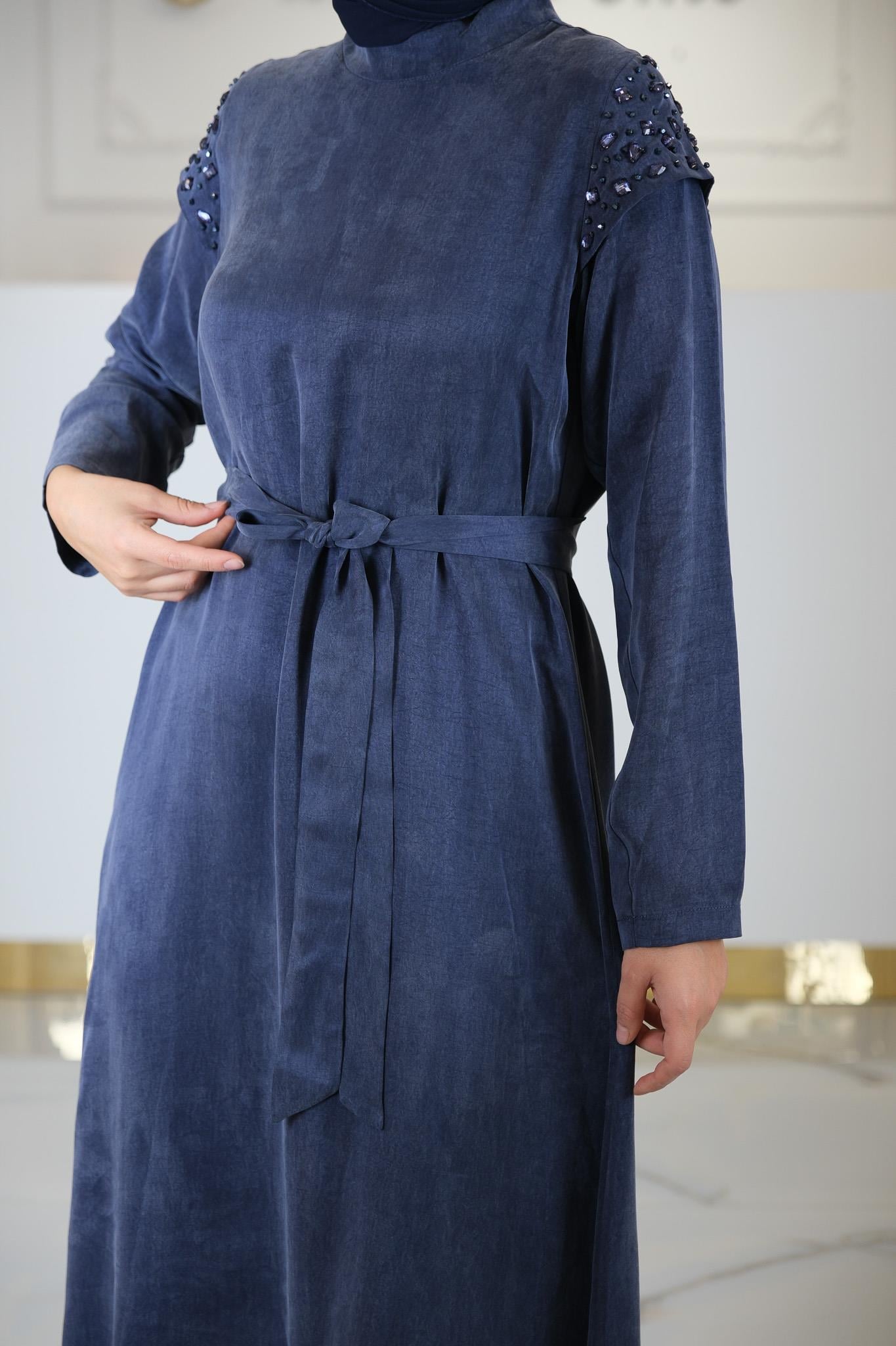 QUPRA ELBİSE LACİVERT