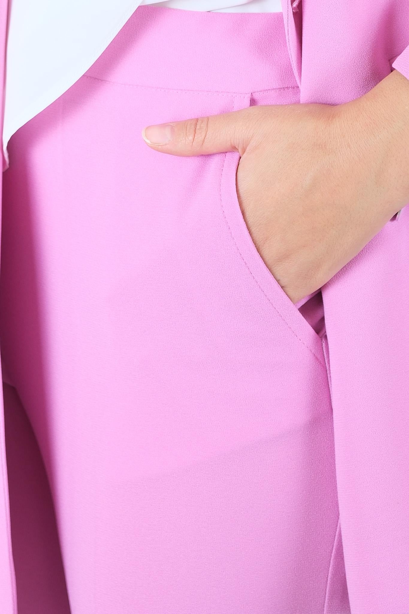yandan cepli paçası asimetrik PEMBE