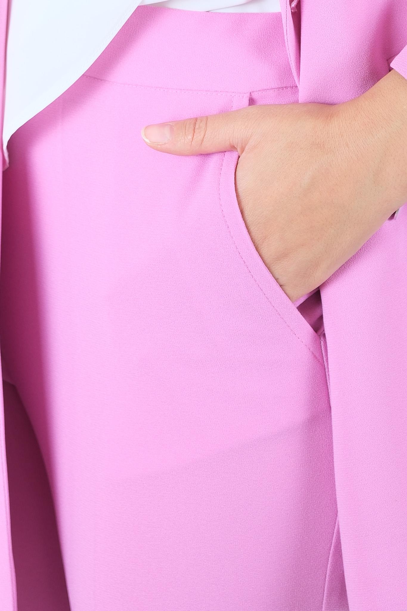 yandan cepli paçası asimetrik PEMBE