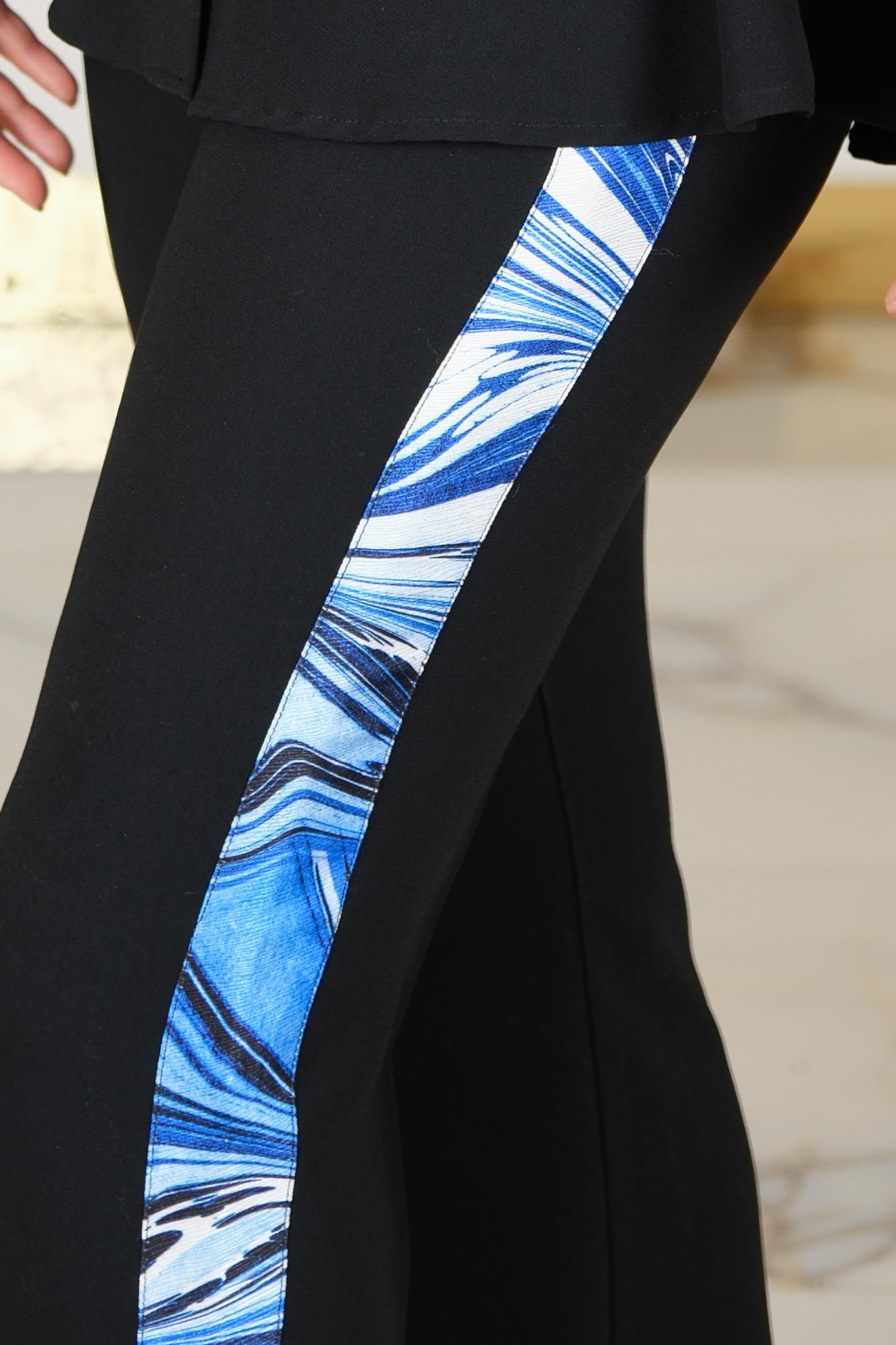 YANLARI DESENLİ PANTOLON SAKS