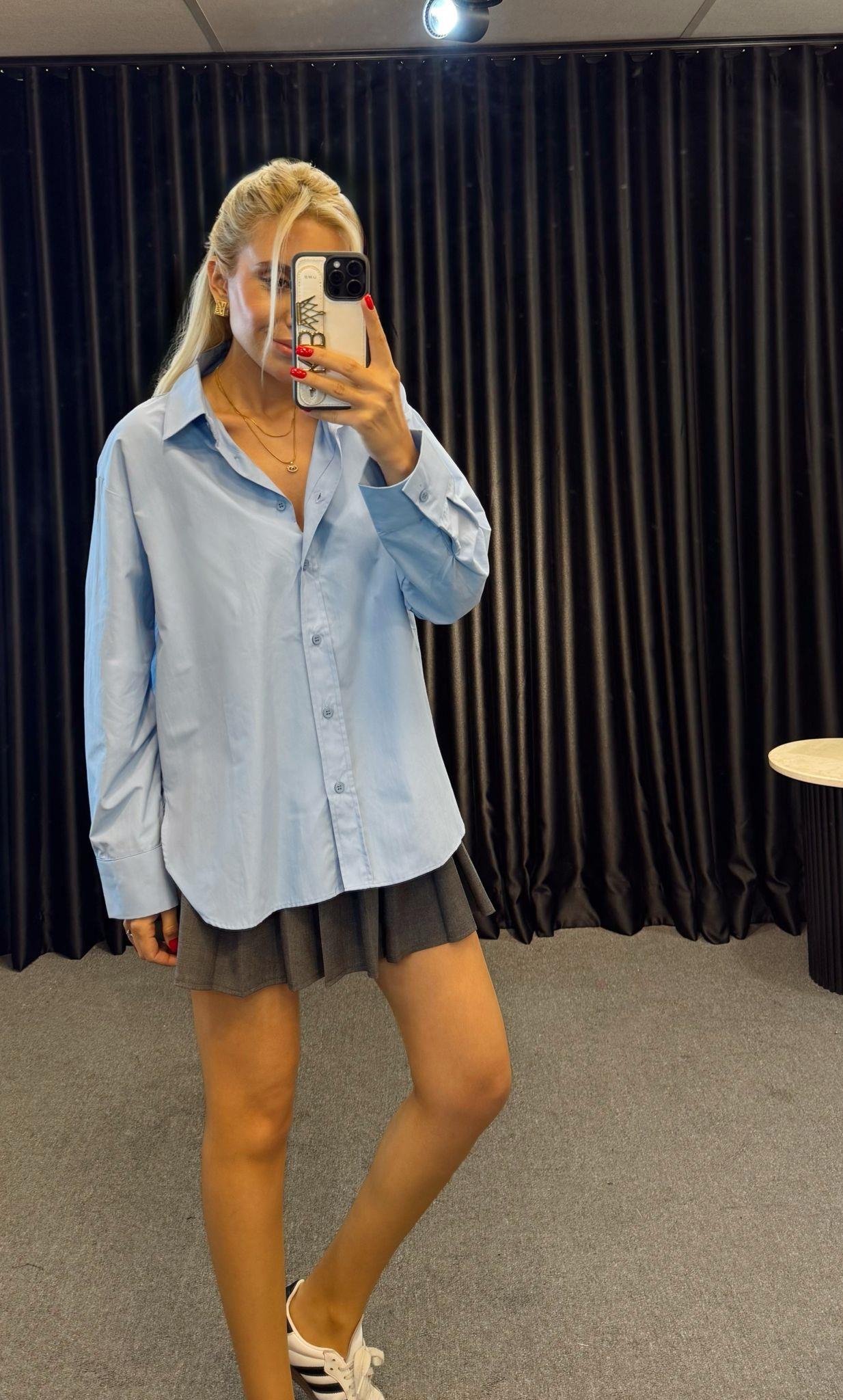 BASİC POPLİN GÖMLEK MAVİ