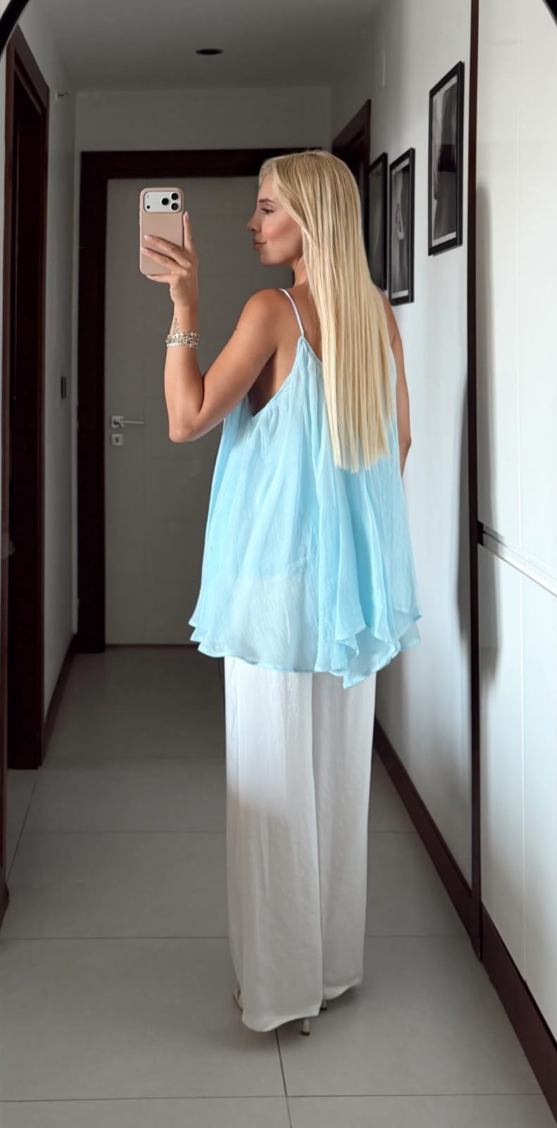 BEBE MAVİ ZR MODEL ASKILI BLUZ